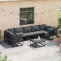 Preview: Garten-Sofa-Set 7 pcs Schwarz Aluminium