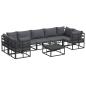 Preview: Garten-Sofa-Set 8 pcs Schwarz Aluminium