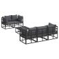 Preview: Garten-Sofa-Set 6 pcs Schwarz 70 x 70 x 32 cm Aluminium