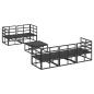 Preview: Gartensofa-set mit Kissen 6 pcs Schwarz Stahl