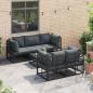 Preview: Garten-Sofa-Set 6 pcs Schwarz 70 x 70 x 32 cm Aluminium
