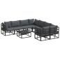 Preview: ARDEBO.de - Garten-Sofa-Set 9 pcs Schwarz 70 x 70 x 32 cm Aluminium