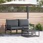 Preview: ARDEBO.de - Garten-Sofa-Set 3 pcs Anthrazit Stahl