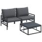 Preview: Garten-Sofa-Set 3 pcs Anthrazit Stahl