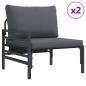 Preview: Garten-Sofa-Set 3 pcs Anthrazit Stahl