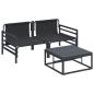 Preview: Garten-Sofa-Set 3 pcs Anthrazit Stahl