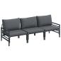 Preview: Garten-Sofa-Set 3 pcs Anthrazit Stahl