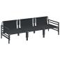 Preview: Garten-Sofa-Set 3 pcs Anthrazit Stahl