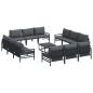 Preview: Garten-Sofa-Set 13 pcs Anthrazit Stahl