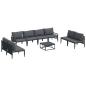 Preview: Garten-Sofa-Set 9 pcs Anthrazit Stahl