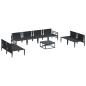 Preview: Garten-Sofa-Set 9 pcs Anthrazit Stahl