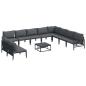 Preview: ARDEBO.de - Garten-Sofa-Set 11 pcs Anthrazit Stahl