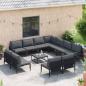 Preview: Garten-Sofa-Set 11 pcs Anthrazit Stahl