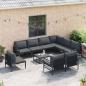 Preview: Garten-Sofa-Set 10 pcs Anthrazit Stahl
