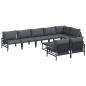 Preview: Garten-Sofa-Set 9 pcs Anthrazit Stahl