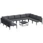Preview: Garten-Sofa-Set 10 pcs Anthrazit Stahl