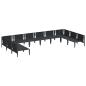 Preview: Garten-Sofa-Set 10 pcs Anthrazit Stahl