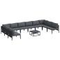 Preview: Garten-Sofa-Set 11 pcs Anthrazit Stahl