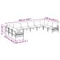 Preview: Gartensofa-set mit Kissen 10 pcs Schwarz Stahl