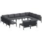 Preview: Garten-Sofa-Set 11 pcs Anthrazit Stahl