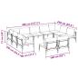 Preview: Gartensofa-set mit Kissen 11 pcs Schwarz Stahl