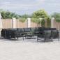 Preview: ARDEBO.de - Gartensofa-set 12 stk. Schwarz Stahl