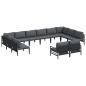 Preview: Gartensofa-set 12 stk. Schwarz Stahl