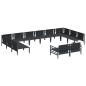 Preview: Gartensofa-set 12 stk. Schwarz Stahl
