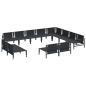 Preview: Gartensofa-set 12 Stk. Schwarz Stahl