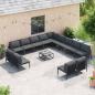 Preview: ARDEBO.de - Garten-Sofa-Set 13 pcs Anthrazit Stahl