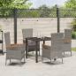 Preview: 5-teilige Garten-Essgruppe mit Kissen grau Poly-Rattan