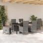 Preview: 7-teiliges Garten-Essset mit Kissen Grau Poly-Rattan