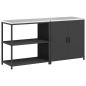 Preview: Küchenlager-Set mit Regal mit Speicher mit Tür Verstellbar 2 pcs Schwarz 150 x 50 x 92 cm