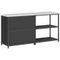Preview: Küchenlager-Set mit Regal mit Speicher mit Tür Verstellbar 2 pcs Schwarz 150 x 50 x 92 cm