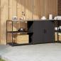 Preview: Küchenlager-Set mit Regal mit Speicher mit Tür Verstellbar 2 pcs Schwarz 150 x 50 x 92 cm