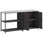 Preview: Küchenlager-Set mit Regal mit Speicher mit Tür Verstellbar 2 pcs Schwarz 150 x 50 x 92 cm