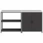 Preview: Küchenlager-Set mit Regal mit Speicher mit Tür Verstellbar 2 pcs Schwarz 150 x 50 x 92 cm