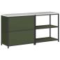 Preview: Küchenlager-Set mit Regal mit Speicher mit Tür Verstellbar 2 pcs Olive Grün 150 x 50 x 92 cm