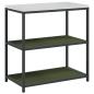 Preview: Küchenlager-Set mit Regal mit Speicher mit Tür Verstellbar 2 pcs Olive Grün 150 x 50 x 92 cm