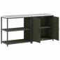 Preview: Küchenlager-Set mit Regal mit Speicher mit Tür Verstellbar 2 pcs Olive Grün 150 x 50 x 92 cm