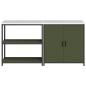 Preview: Küchenlager-Set mit Regal mit Speicher mit Tür Verstellbar 2 pcs Olive Grün 150 x 50 x 92 cm