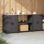 Preview: Küchenlager-Set mit Regal mit Speicher mit Tür 3 pcs Schwarz 210 x 50 x 92 cm