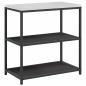 Preview: Küchenlager-Set mit Regal mit Speicher mit Tür 3 pcs Schwarz 210 x 50 x 92 cm
