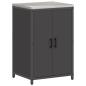 Preview: Küchenlager-Set mit Regal mit Speicher mit Tür 3 pcs Schwarz 210 x 50 x 92 cm