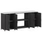 Preview: Küchenlager-Set mit Regal mit Speicher mit Tür 3 pcs Schwarz 210 x 50 x 92 cm