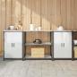 Preview: ARDEBO.de - Küchenlager-Set 3 pcs Silber 210 x 50 x 92 cm Verzinkter Stahl