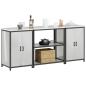 Preview: Küchenlager-Set 3 pcs Silber 210 x 50 x 92 cm Verzinkter Stahl