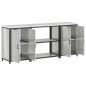 Preview: Küchenlager-Set 3 pcs Silber 210 x 50 x 92 cm Verzinkter Stahl
