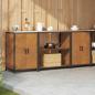 Preview: Küchenlager-Set mit Regal mit Speicher mit Tür 3 pcs Rostig 210 x 50 x 92 cm
