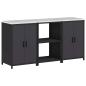 Preview: Küchenlager-Set mit Regal mit Speicher mit Tür 3 pcs Schwarz 180 x 50 x 92 cm